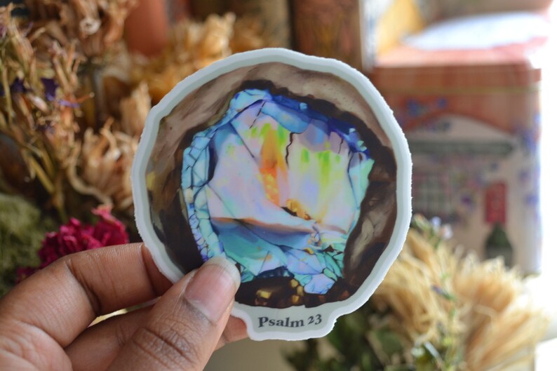 Opal Ras Sticker Psalm 23 Opal Christian Stickers for Geology Lovers - Etsy