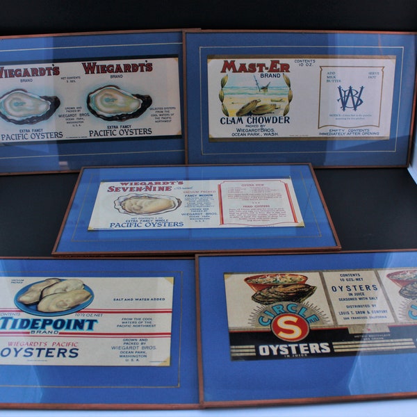 PNW Framed Fish Labels Oysters