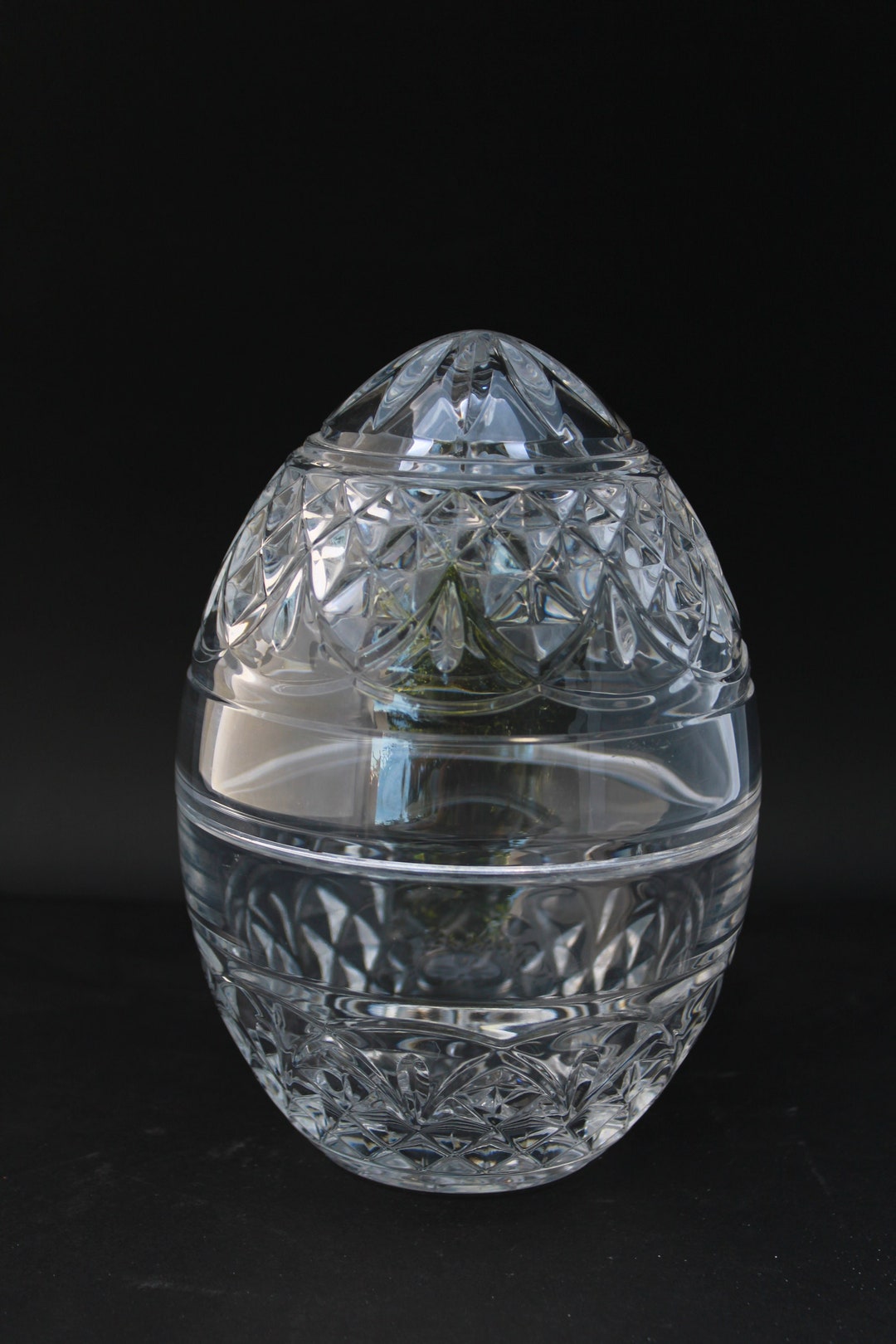 Crystal Egg Dish Etsy