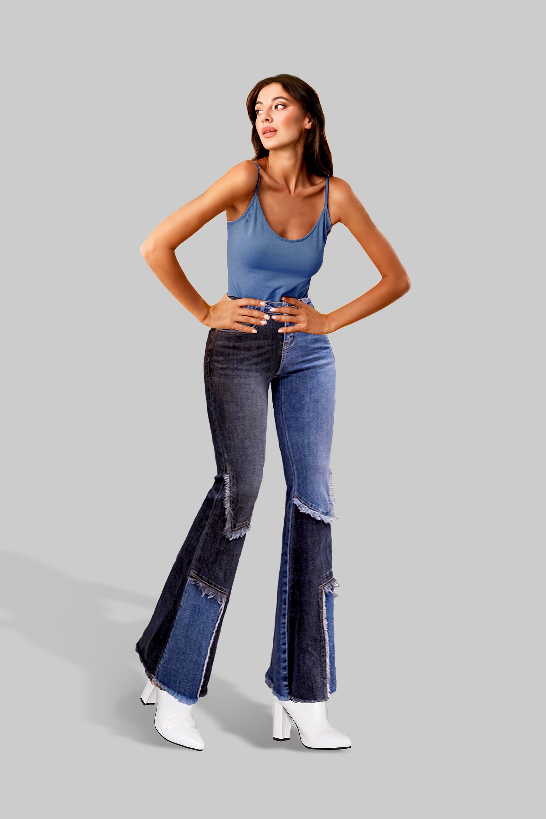 Split tone jeans sales