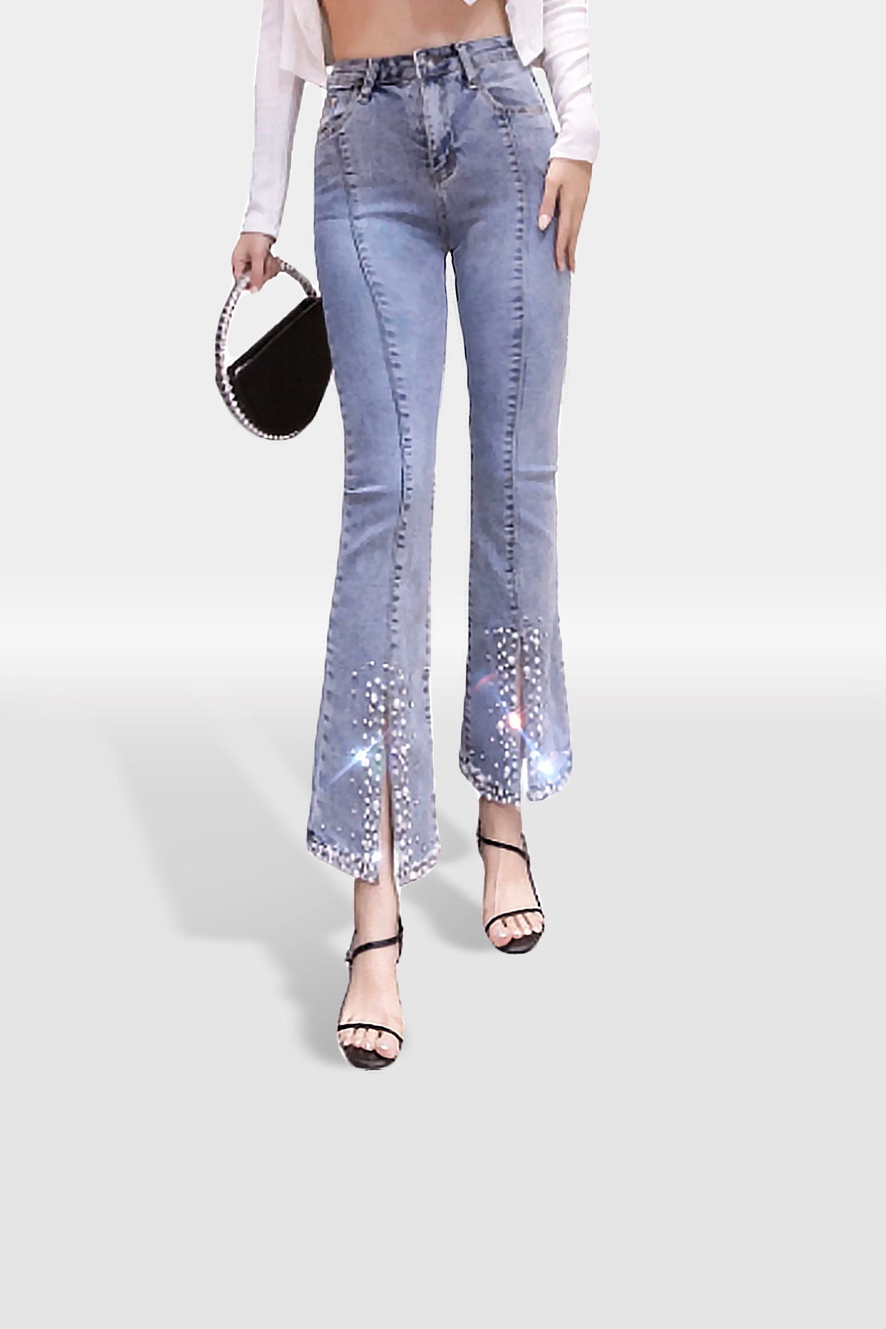 Girls jeans hotsell with pearls