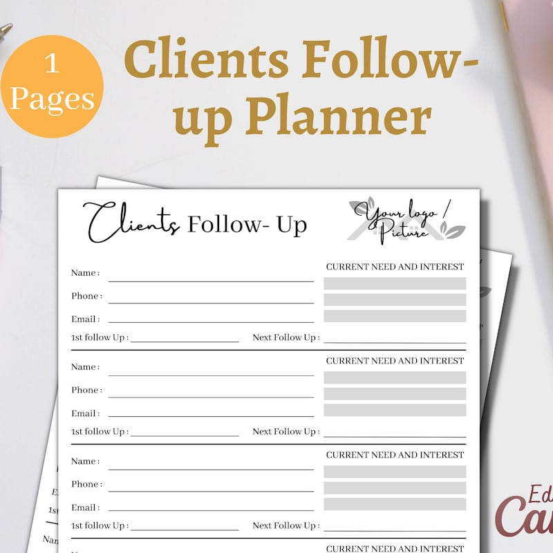 Customer Follow Up Notes Follow up Form - Etsy