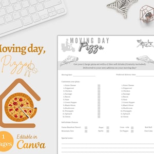 Pizza Personalized Party Order Form Closing Gift for Client, Real Estate Pop Corporate Moving Day Handout, Surprised Pizza for anyone