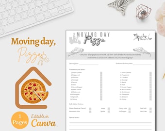 Pizza Personalized Party Order Form Closing Gift for Client, Real Estate Pop Corporate Moving Day Handout, Surprised Pizza for anyone