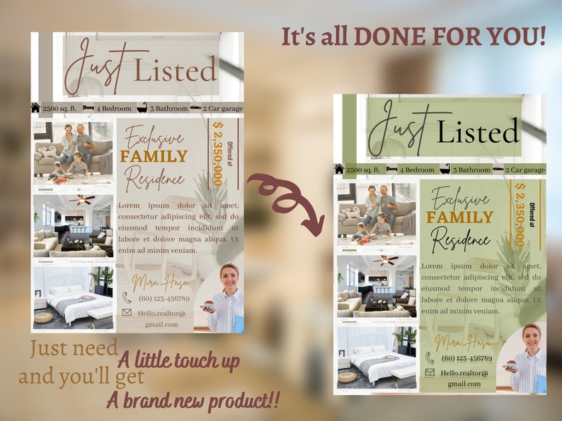Real Estate Flyer Template, Customizable Agent Marketing Handout (canva ...