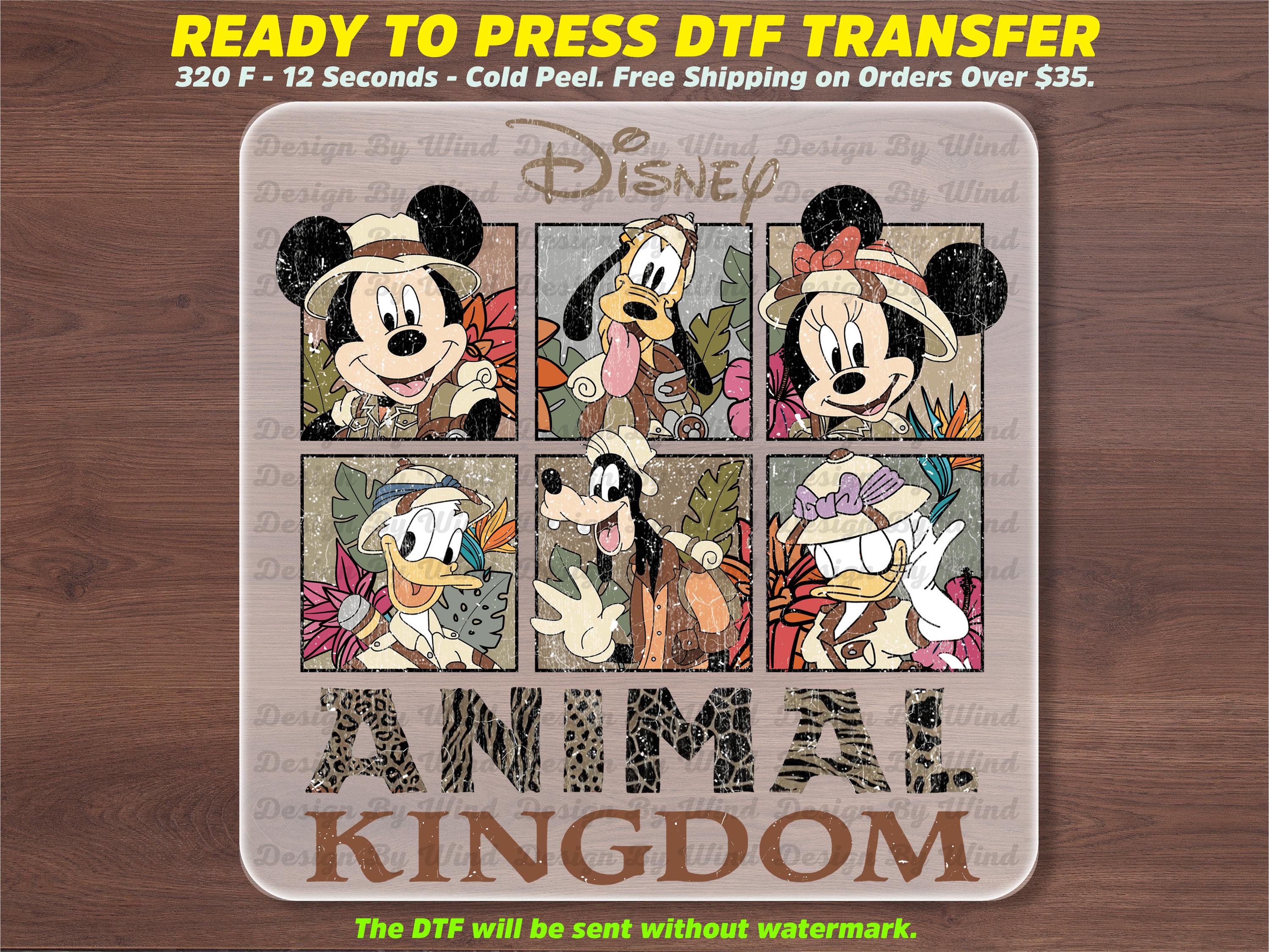 Animal Kingdom DTF Transfer, Safari Disney Ready To Press, Distressed Heat Transfer, Full Color Custom DTF Transfer, Disney DTF