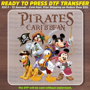 Pirates Caribbean DTF Transfer, Mickey Crew Ready To Press, Disney Pirate Heat Transfer, Pirate Outfit DTF, Custom DTF Prints