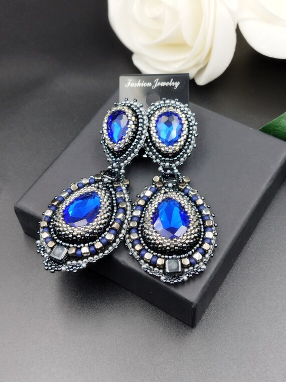 Chrono Cross Orecchini A Clip Con Croce Di Cristallo - Colore Oro O Argento, Pietre Strass Crossover 3 Vie Ciare - Foto 2