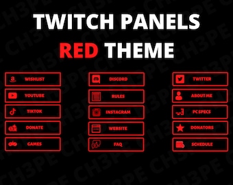 Red Panels Twitch Etsy