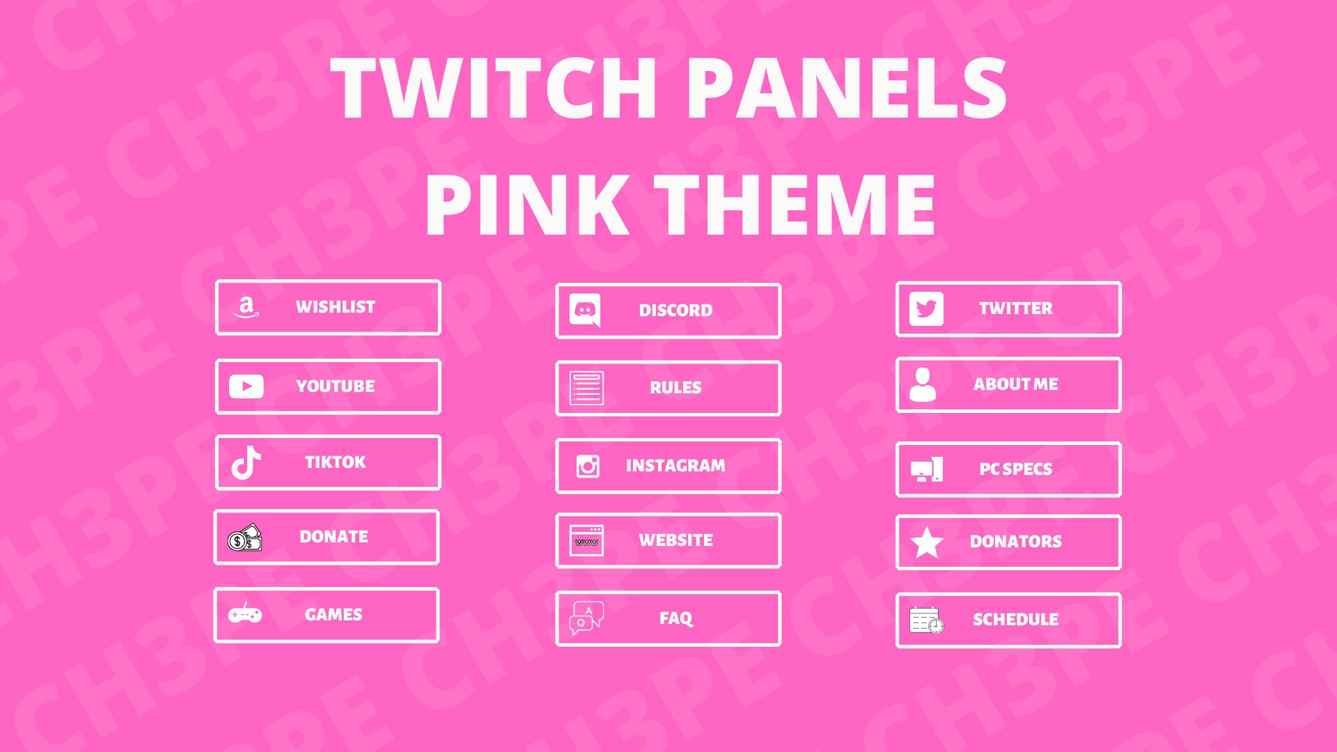 15 Simple Pink Panels twitch Panels instant Delivery Etsy