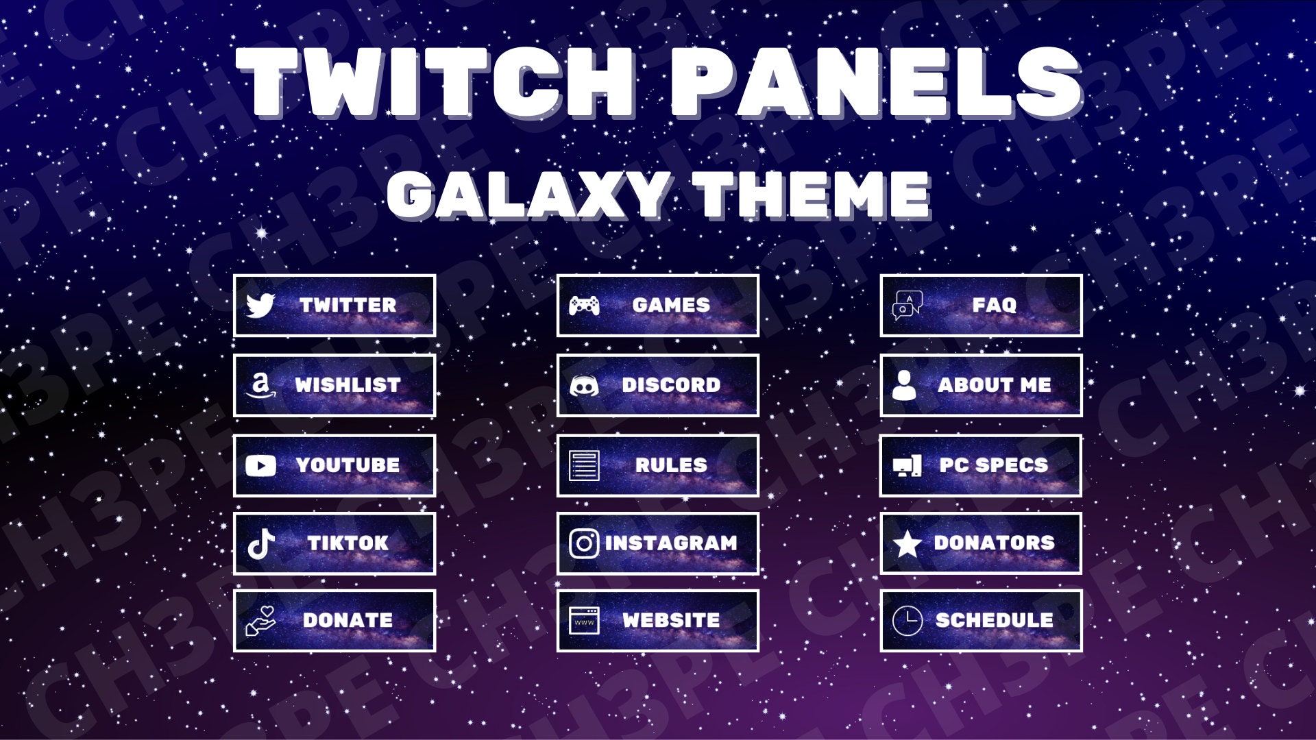 Twitch Panels Iridescent Galaxy