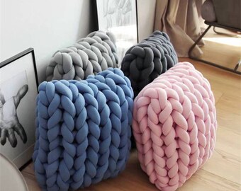 large knit pillow
