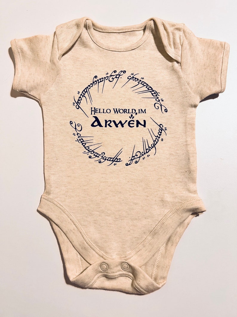 Personalised Lord of the Rings Babygrow Baby Vest Baby Birth Announcement Onesie image 2