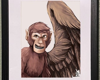 Wizard of Oz Flying Monkey Art Print: Vintage Dictionary