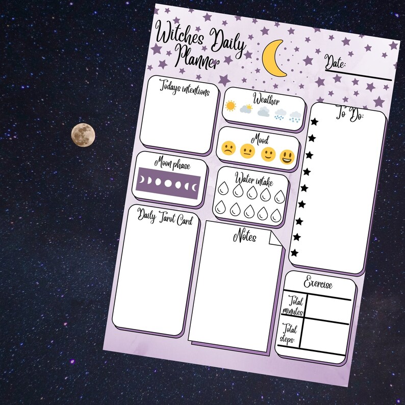 Witches Daily Planner Printable, Witchy Planner, Wiccan Planner ...