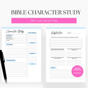 Printable Bible Character Study Template: Reflection Journal (PDF)