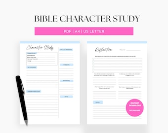 Printable Bible Character Study Template: Reflection Journal (PDF)
