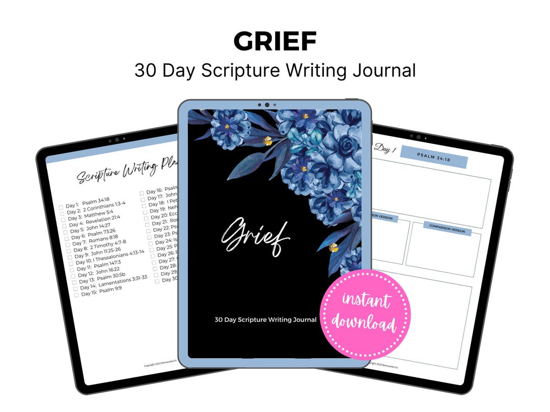Grief Scripture Writing Journal: 30-day Scripture Plan (digital ...