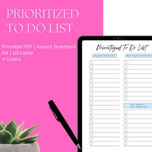 Prioritized To Do List Printable: A4, US Letter (Instant Download)