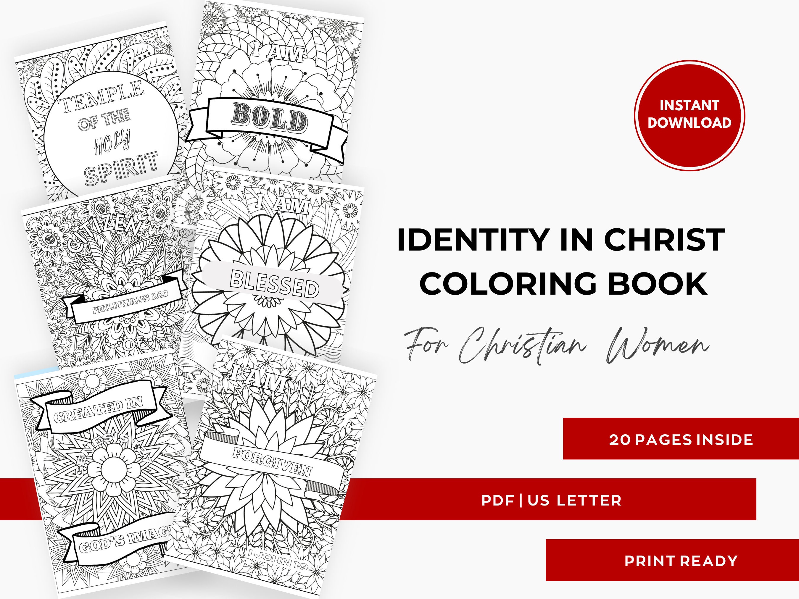 Identity in Christ Scripture Coloring Book Faith Based - Etsy