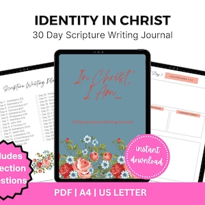 Identity in Christ 30 Day Scripture Writing Journal