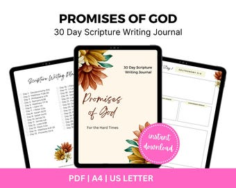 Promises of God Scripture Writing Journal: 30-Day Plan (PDF)