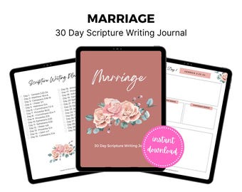 Marriage Scripture Writing Journal: 30 Day Plan (Printable Digital Download)