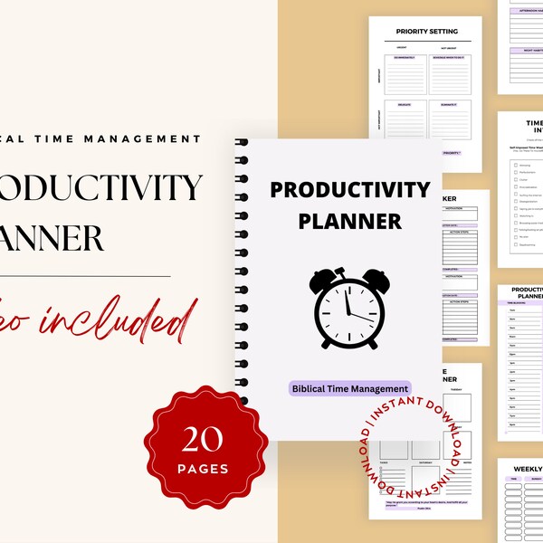 Productivity Planner, Biblical Time Management Planner