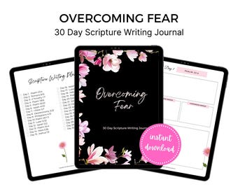 Overcoming Fear Scripture Writing Journal: 30-Day Plan (Digital Download)