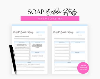 SOAP Bible Study Printable: Scripture Journal Template (A4/US Letter)