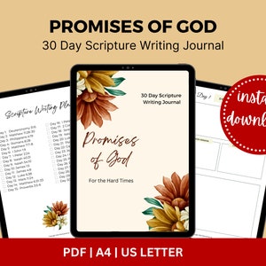 Promises of God 30 Day Scripture Writing Journal, Scripture Writing Plan