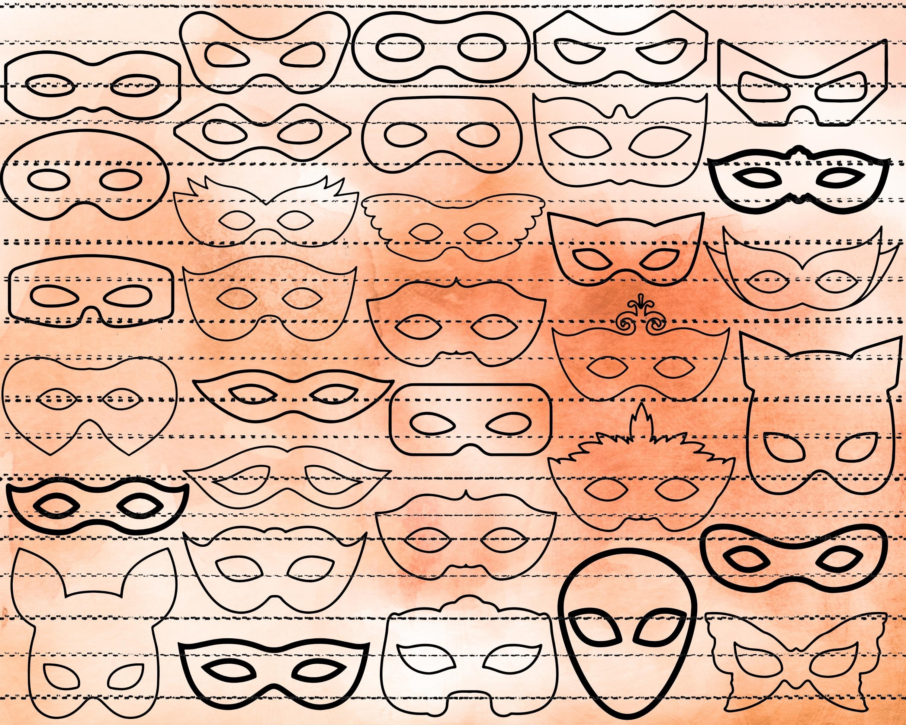 Face Mask Silhouette Masquerade Mask Vector Bundle Costume Etsy