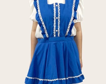 Vintage Retro Coquette Blue Heart Embellished Hearts Ruffles Apron Bib