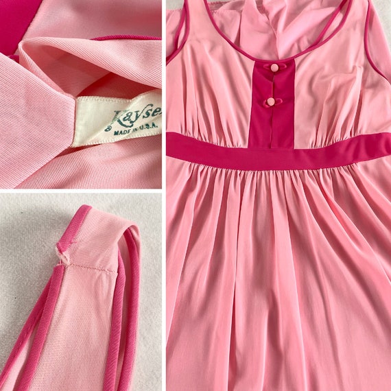 Vintage Pastel Pink Sheer Maxi Slip Dress Gem