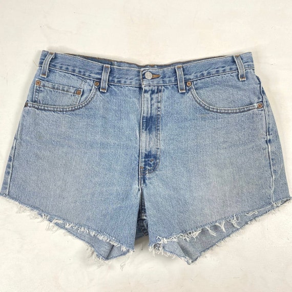 Vintage Levi’s 550 Faded Denim Cut Off Jean Short… - image 3