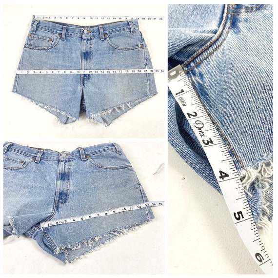 Vintage Levi’s 550 Faded Denim Cut Off Jean Short… - image 9
