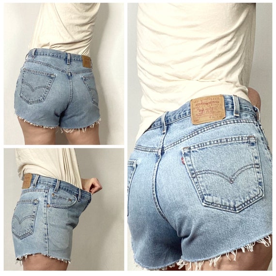 Vintage Levi’s 550 Faded Denim Cut Off Jean Short… - image 7