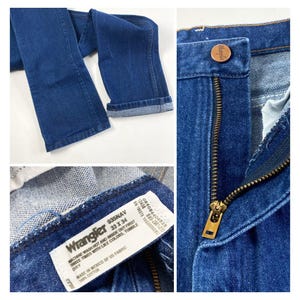 Vintage Wrangler Dark Wash Straight Fit Jeans Sz M afbeelding 4