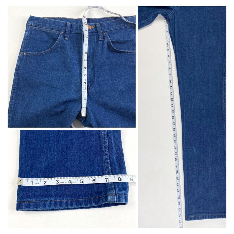 Vintage Wrangler Dark Wash Straight Fit Jeans Sz M afbeelding 8