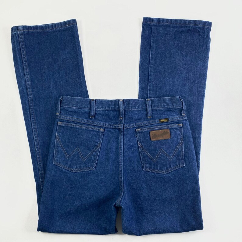 Vintage Wrangler Dark Wash Straight Fit Jeans Sz M afbeelding 5