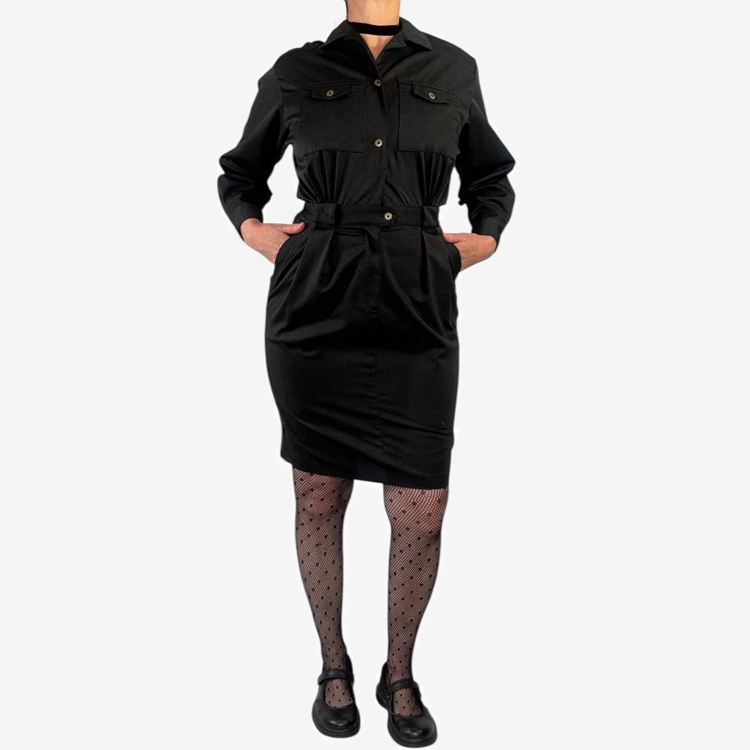 utility dress black Desiree Utility Shirt Dress-BLACK / 4