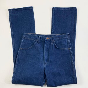 Vintage Wrangler Dark Wash Straight Fit Jeans Sz M afbeelding 6