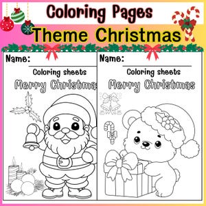 Christmas Coloring Pages | Cute Holiday Printable Sheets for Kids | 30p