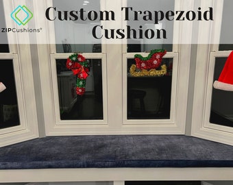 Custom Cushion for Bay Window Trapezoid Bench Cushion, Mudroom cushion, Window cushion , Reading nook cushion , Fast  + Free ship