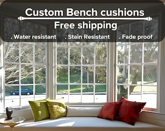 Custom Size Indoor Bench Cushion, Trapezoid Cushion,  Mudroom cushion, Window cushion , Reading nook cushion , Fast  + Free ship