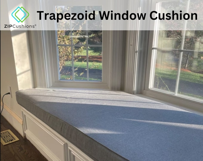 Trapezoid Bench Cushion, Custom Shape Cushion, Mudroom Cushion, Window