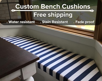 Custom Size Indoor Bench Cushion, Trapezoid Cushion,  Mudroom cushion, Window cushion , Reading nook cushion , Fast  + Free ship