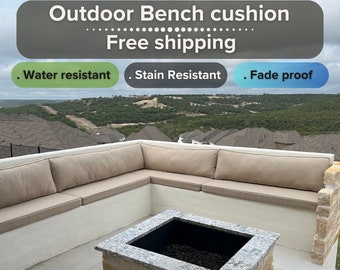 Custom Fit Outdoor Bench Cushions, Sofa Cushion, Fade proof, Easy to clean , 5 Years of warranty, Fast  + Free ship