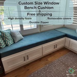 Custom Size Indoor Bench Cushion, Mudroom cushion, Window cushion , Reading nook cushion , Livingroom cushion, Fast  + Free ship