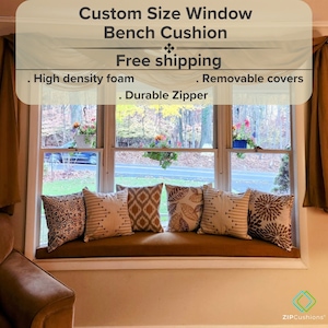 Custom Fit Window Seat Cushion, Reading nook cushion, Bay Window Bench Cushion, Fast  + Free ship